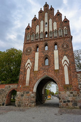 Medieval fortification of the city gate in Neuebrandemburg in Germany..