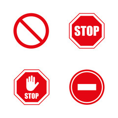 Stop signs vector isolated on white background