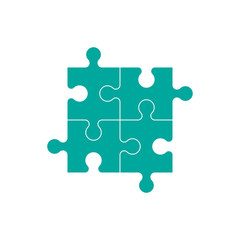 Fototapeta premium Puzzle vector icon isolated on white background