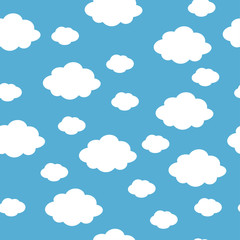 Blue sky with clouds, seamless background vector