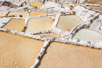 Salt Terraces known as 'Salineras de Maras' in Cusco Region, Peru