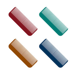Comb icon set vector illustration