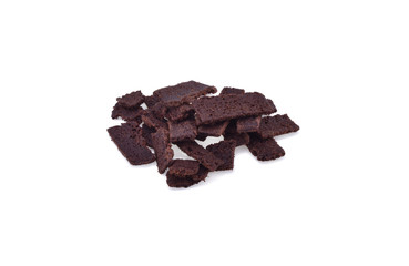  chocolate pieces isolated on white background