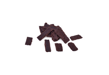  chocolate pieces isolated on white background