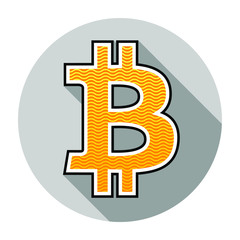 Bitcoin icon flat design vector illustration