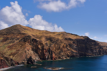 coast line in Madeira and blue ocean, Ponta de Sao Lourenco