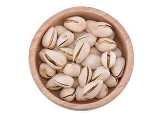 pistachio nuts on white background