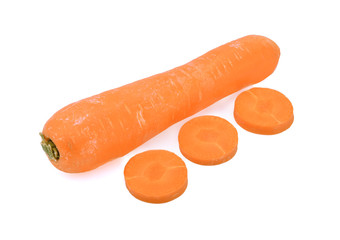 Carrot slices isolated on white background.