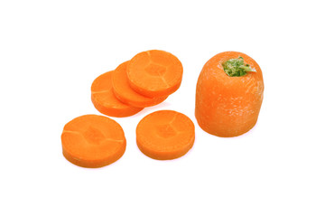 Carrot slices isolated on white background.