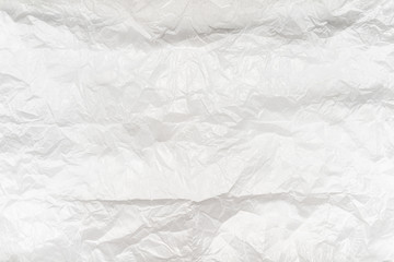 White crumpled craft paper texture, background