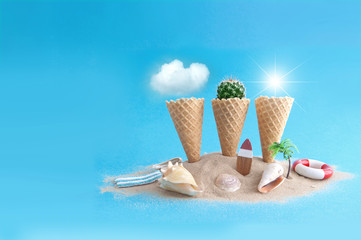 Summer ice cream cones island