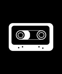 Cassette sign - white thin line icon
