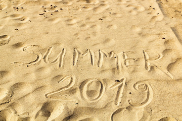 The sign on the sand 