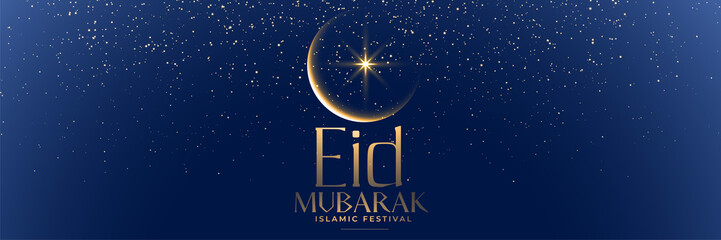 Obraz na płótnie Canvas beautiful blue eid mubarak banner design