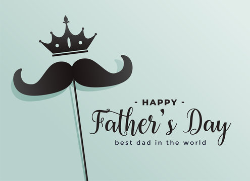 happy fathers day crown and mustache background