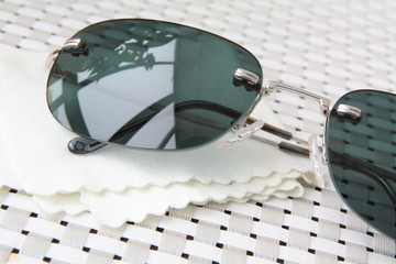 Sunglasses with a Napkin on the Table