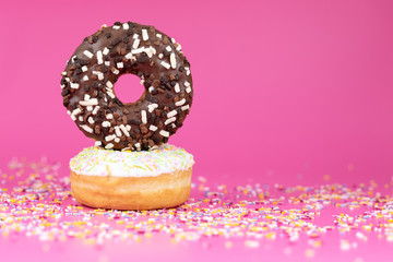 Doughnuts Pink Background