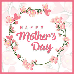 Mother's day greeting card with flowers.