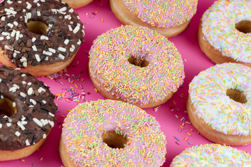 Doughnuts Pink Background