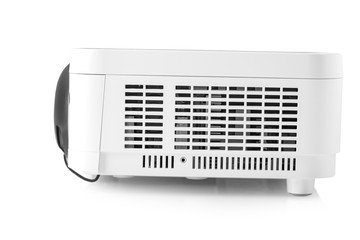 The white multimedia projector isolated on white background