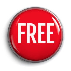 Free Red Round 3D Button