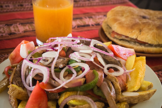 Typical dish of Bolivian cuisine called pique macho
