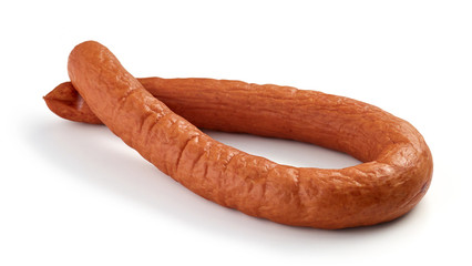 smoked sausage on white background