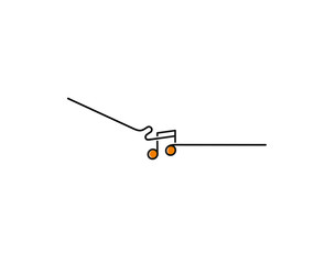 Music notes banner design, Flat Line art vector illustration.