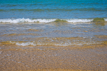 Summer beach with sea view and sands from tropical beach with sunny sky