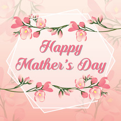 Mother's day greeting card with flowers 