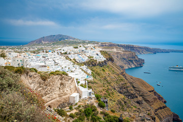 Fototapeta na wymiar Santorini Island, Greece, one of the most beautiful travel destinations of the world.