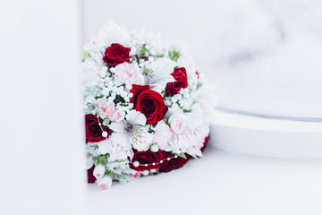 Obraz na płótnie Canvas Wedding floristics in the form of a bouquet
