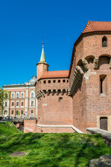 Barbican fortified outpost in Krakow, Poland