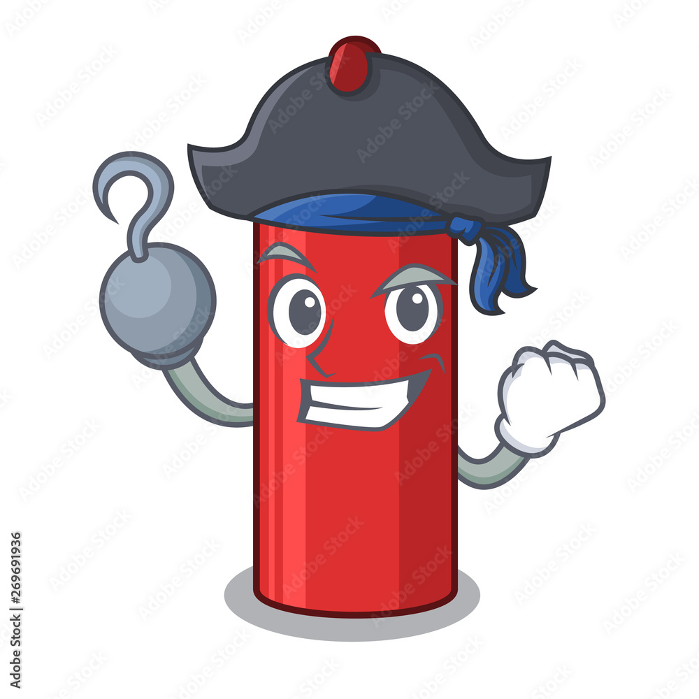 Poster Pirate red crayon isolated with the mascot