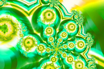 Abstract fractal shapes. Fantasy colorful chaotic fractal texture. 3D rendering illustration pattern.
