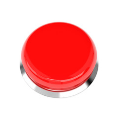 Red push button. Alarm sign. 3d rendering illustration isolated