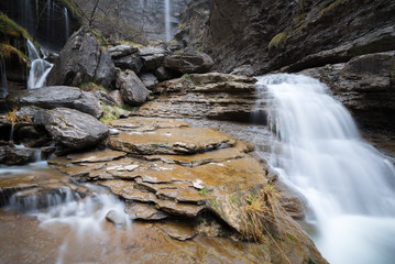 Waterfalls at Nervion river, Delika canyon, Basque Country, Spain