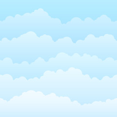 Horizontal seamless clouds. Skyline repeat texture. Vector illustration