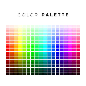 Colorful palette. Set of bright colors of rainbow palette. Full spectrum of colors. Vector illustration isolated on white background