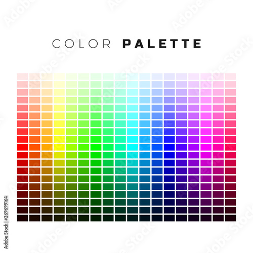 Colorful Palette Set Of Bright Colors Of Rainbow Palette