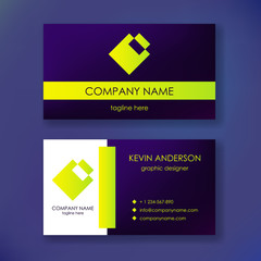 Layout of business cards. Double sided.