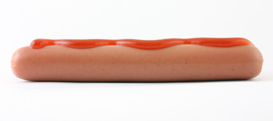 hot dog with ketchup
