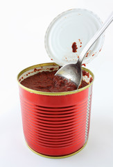 Spoon in Tin with Tomato Paste