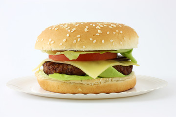 hamburger isolated on white background