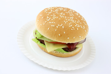 hamburger isolated on white background