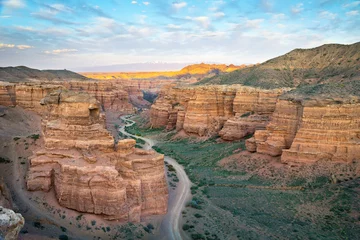 Schilderijen op glas View of Charyn Canyon in Almaty Region, Kazakhstan © bbsferrari