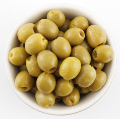 green olives in a bowl