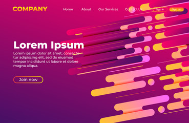 Abstract background design with dynamic shape composition. Landing page template for website