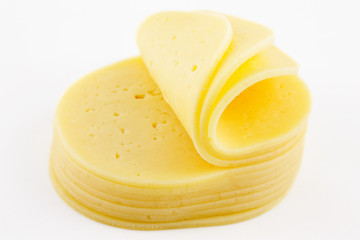 slice of cheese isolated on white background