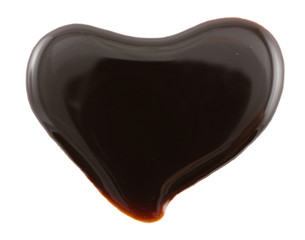 heart made of chocolate isolated on white